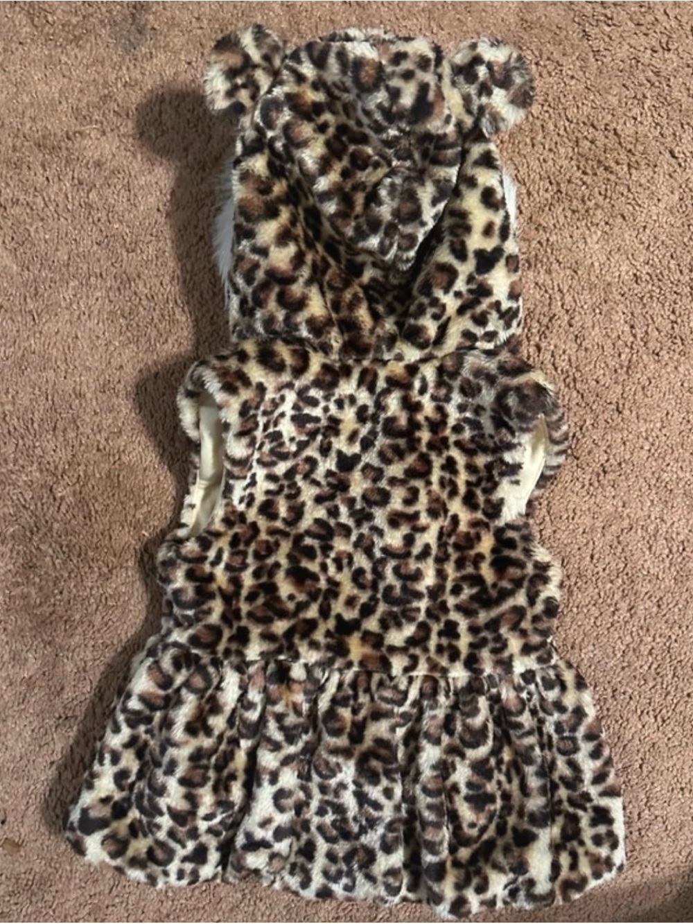 Girls Hooded Vest with Leopard Print - Picture 3 of 5